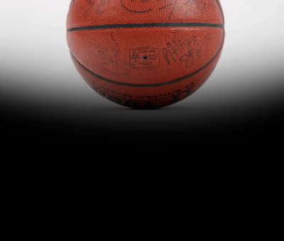 OBAMA, LEBRON, KOBE, CARMELO & MAGIC AUTOGRAPHED PICK-UP GAME BASKETBALL