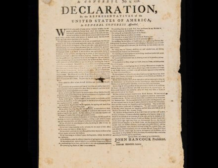 1776 Broadside of the Declaration of Independence