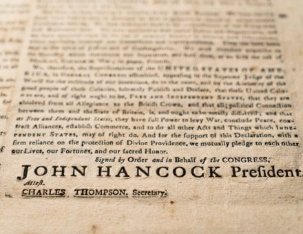 1776 Broadside of the Declaration of Independence