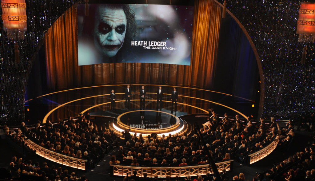 Picture of stage as Heath Ledger wins Academy Award for his role as The Joker in The Dark Knight